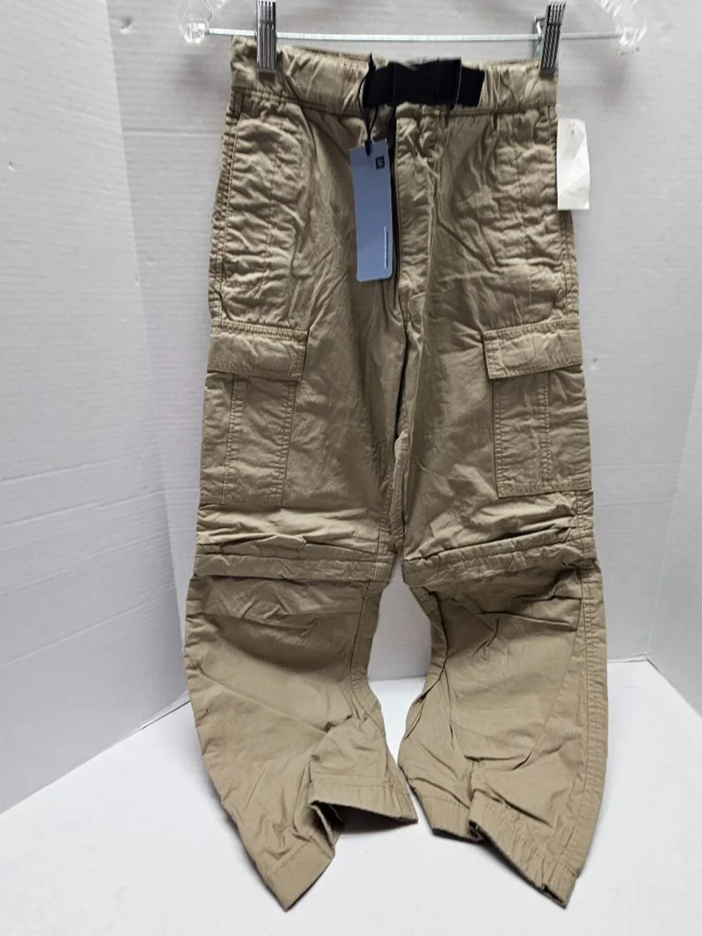 New Rare GAP Kids Boy Zip Off Long Pants Shorts Cargo Pockets Cotton NWT L 10